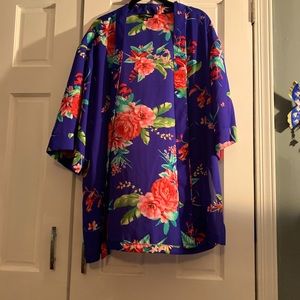 Fortune and Ivy Royal Blue floral kimono